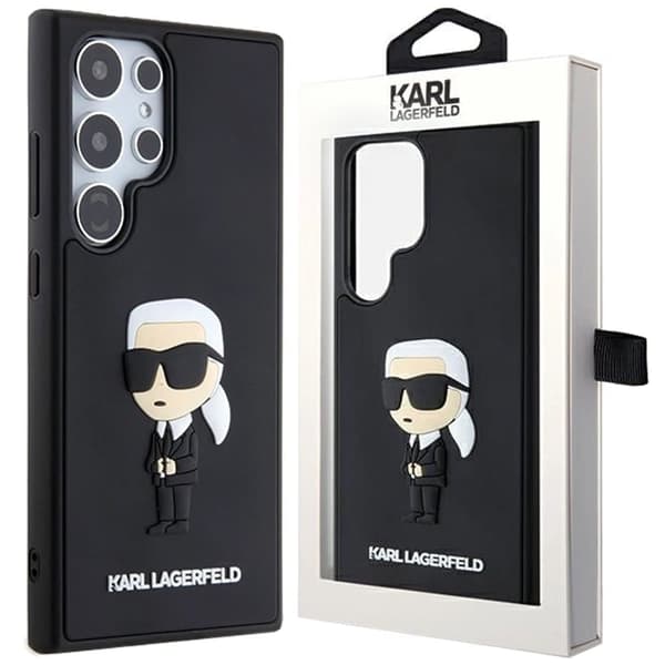 Karl Lagerfeld 3D gummi Ikonik-deksel til Samsung Galaxy S24 Ultra - Svart