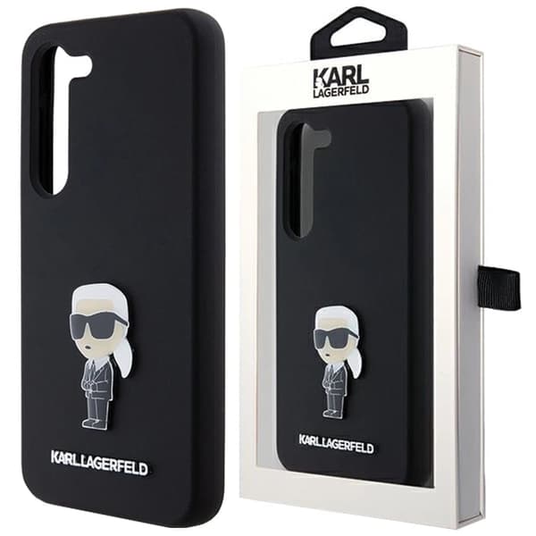 Karl Lagerfeld Silikon Ikonik Metal Pin Deksel til Samsung Galaxy S23+ - Svart