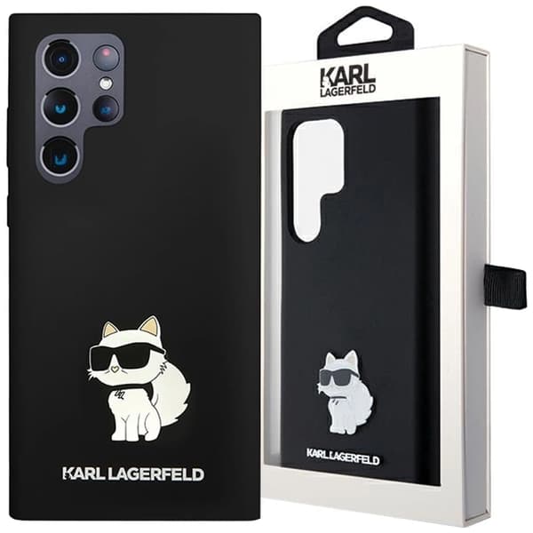 Karl Lagerfeld Silikon Choupette Deksel til Samsung Galaxy S24 Ultra - Svart