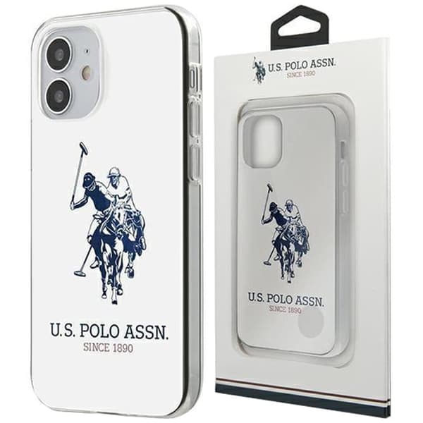 Saken med USA Polo Assn. Shiny Big Logo for iPhone 12 mini - hvit Shiny Big Logo