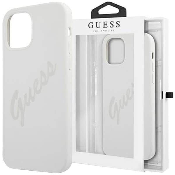 Guess GUHCP12LLSVSCR iPhone 12 Pro Max 6.7 krem/krem hardt deksel Script Vintage