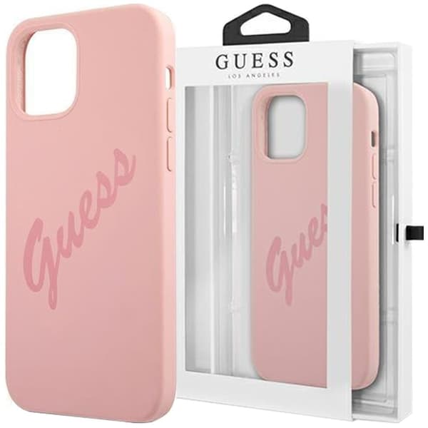 Guess GUHCP12SLSVSPI iPhone 12 mini 5.4 rosa/rosa hardt deksel Script Vintage