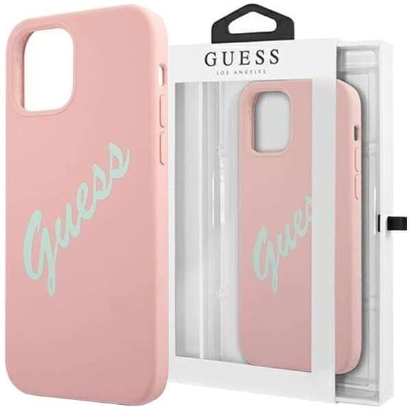 Guess GUHCP12LLSVSPG iPhone 12 Pro Max 6.7 rosa/grønn rosa hardt deksel Silikon Vintage