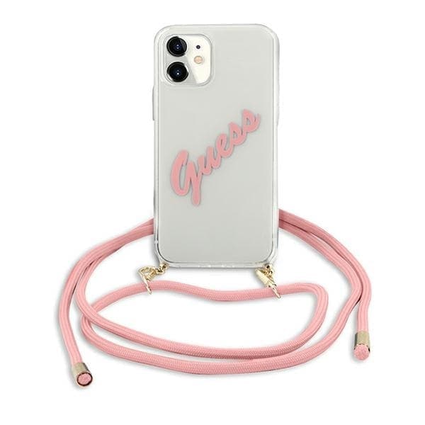 Guess GUHCP12SCRTVSPI iPhone 12 mini 5.4 rosa/rosa hardt deksel Script Vintage
