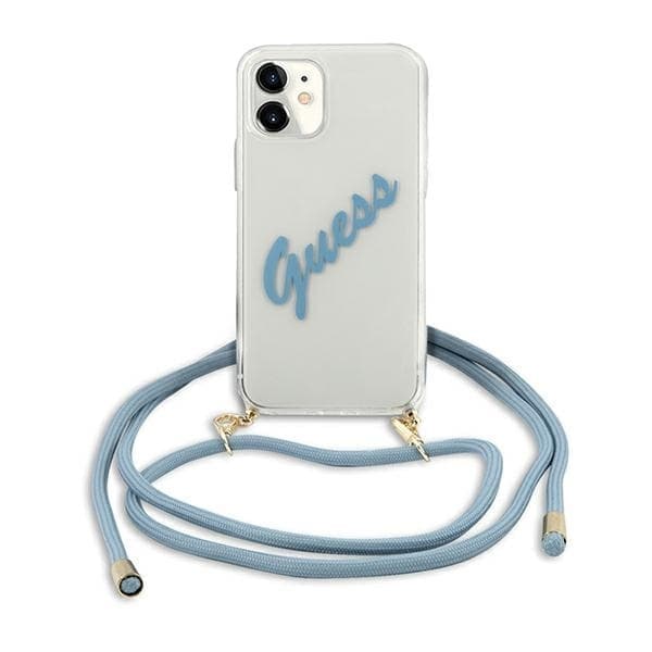 Guess GUHCP12SCRTVSBL iPhone 12 mini 5.4 blå/blå hardt deksel Script Vintage