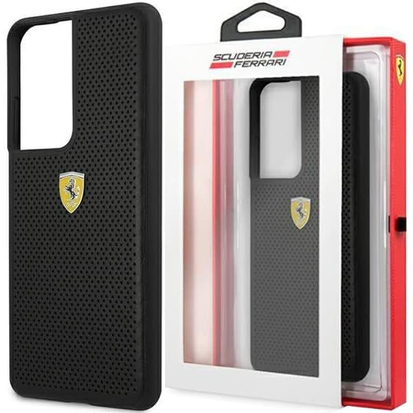 Ferrari FESPEHCS21LBK S21 Ultra G996 svart/svart hardt etui med perforert spor