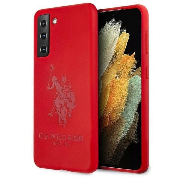 Saken med USA Polo Assn. Silikon On Tone til Samsung Galaxy S21+ - rød