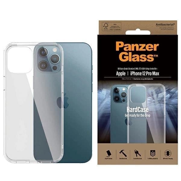 PanzerGlass ClearCase antibakteerinen Military Grade -sertifioitu kotelo iPhone 12 Pro Maxille - läpinäkyvä