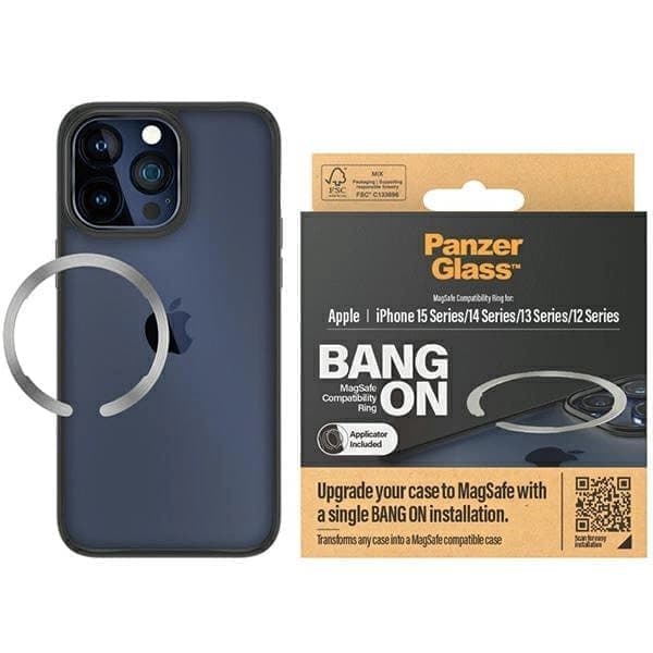 MagSafe PanzerGlass Bang ON ring iPhone 12 / 13 / 14 / 15 - sølv