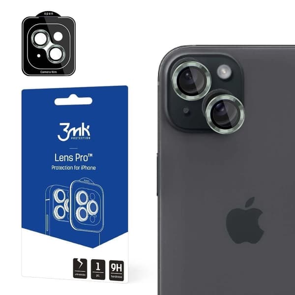 3mk Lens Protection Pro kameradeksel til iPhone 15 Plus - grønn