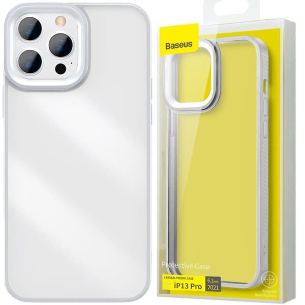 Baseus Crystal Phone Case pansret deksel til iPhone 13 Pro med gelramme grå (ARJT000413)