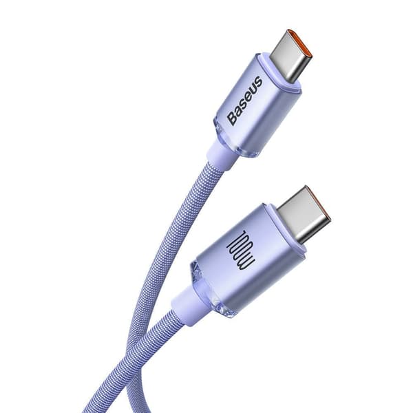 Baseus Crystal Shine seriekabel USB-kabel for rask lading og dataoverføring USB Type C - USB Type C 100W 2m lilla (CAJY000705)