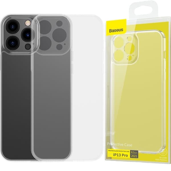 Baseus frostet glassdeksel for iPhone 13 Pro Max-deksel med klar gelramme (ARWS000202)