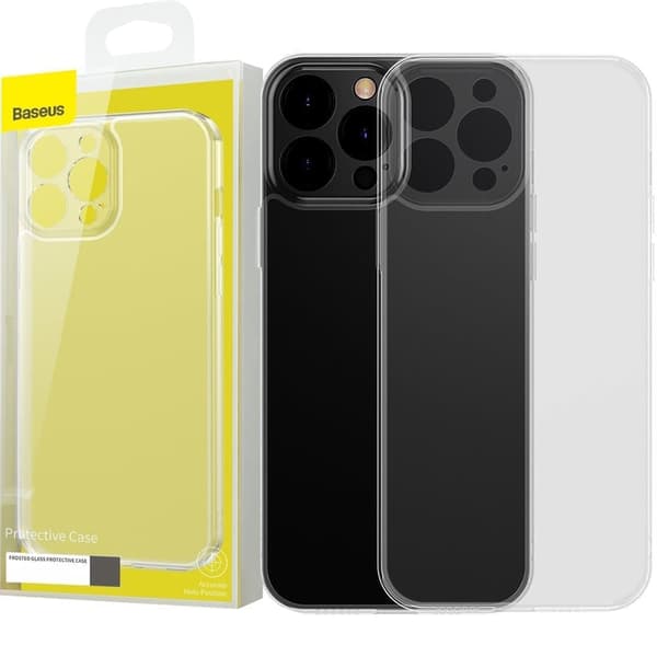 Baseus frostet glassdeksel for iPhone 13 Pro Max hardt deksel med klar gelramme (ARWS000802)
