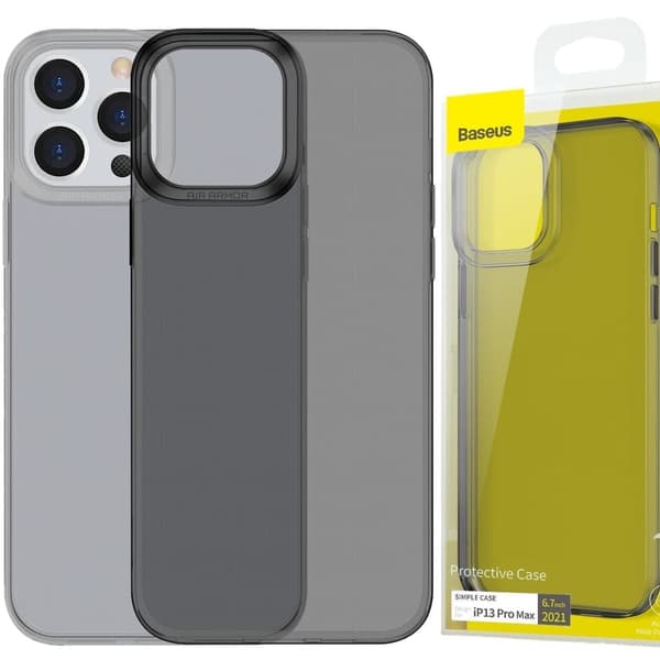 Baseus Simple Series deksel gjennomsiktig gelédeksel for iPhone 13 Pro svart (ARAJ000401)