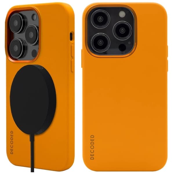 Dekodet - MagSafe-kompatibelt silikonbeskyttelsesdeksel til iPhone 14 Pro (Aprikos)