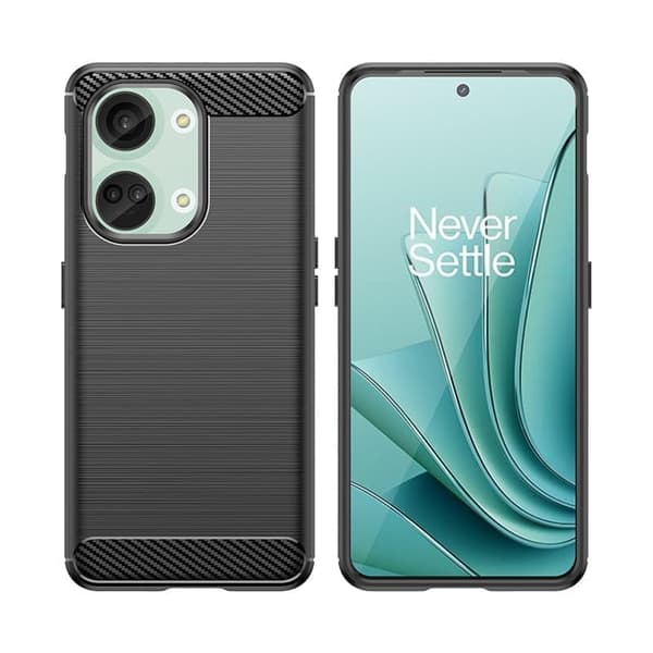 Carbon Case silikondeksel for OnePlus Ace 2V/OnePlus Nord 3 - svart