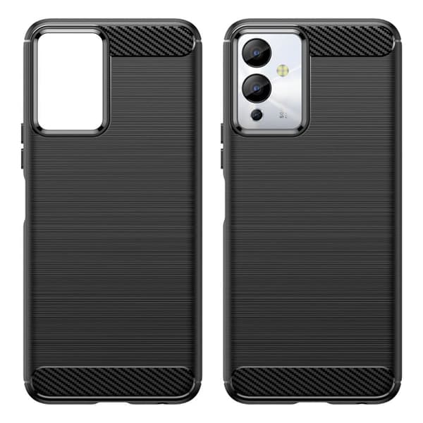 Carbon Case veske for Infinix Note 12i fleksibel silikon karbonbeskyttelse, svart