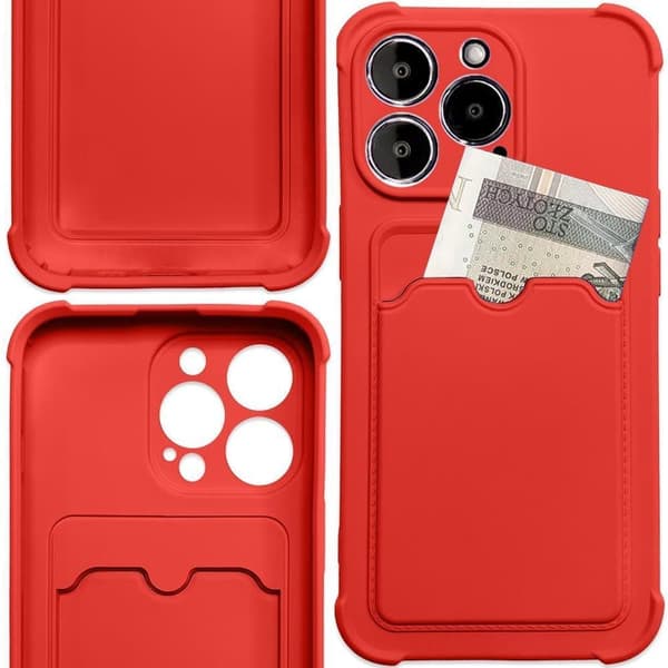 Card Armor-dekselbeskyttelse for Xiaomi Redmi 10X 4G / Xiaomi Redmi Note 9-kortlommebok? silikon pansret kollisjonsputekasse rød