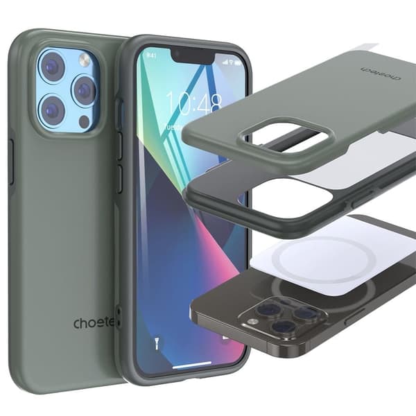 Choetech MFM Anti-drop-deksel laget for MagSafe-deksel til iPhone 13 Pro Grønn (PC0113-MFM-GN)