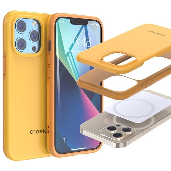 Choetech MFM Anti-drop-deksel laget for MagSafe-deksel for iPhone 13 Pro oransje (PC0113-MFM-YE)