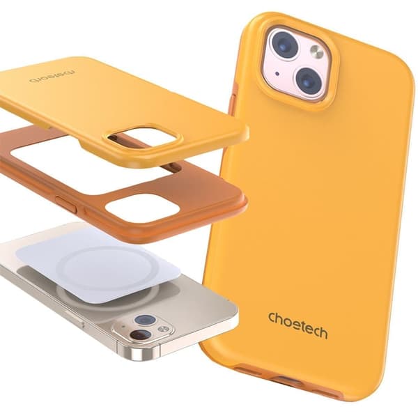 Choetech MFM Anti-drop-deksel laget for MagSafe for iPhone 13 oransje (PC0112-MFM-YE)