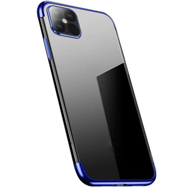 Clear Color gel-deksel med metallramme for Samsung Galaxy S22 Ultra blå telefon