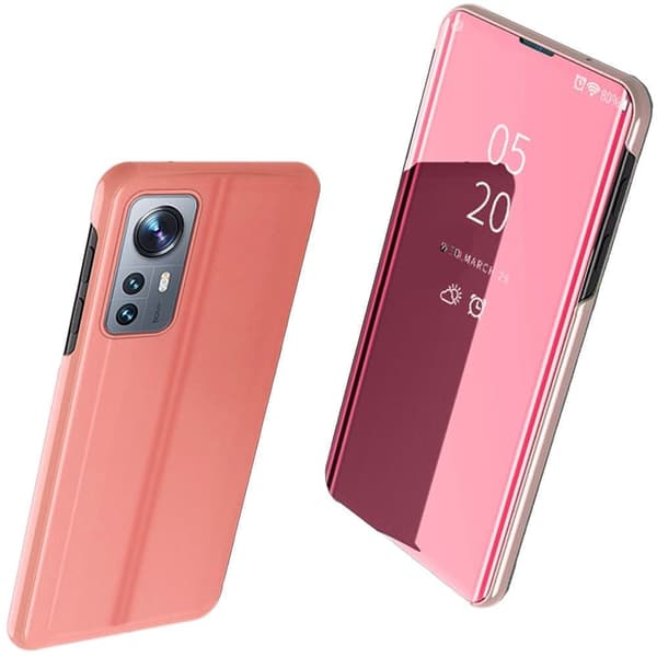 Clear View Case Xiaomi 12 Lite veske med klaff rosa