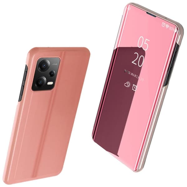 Clear View-deksel til Xiaomi Redmi Note 12 Pro+ med rosa klaff