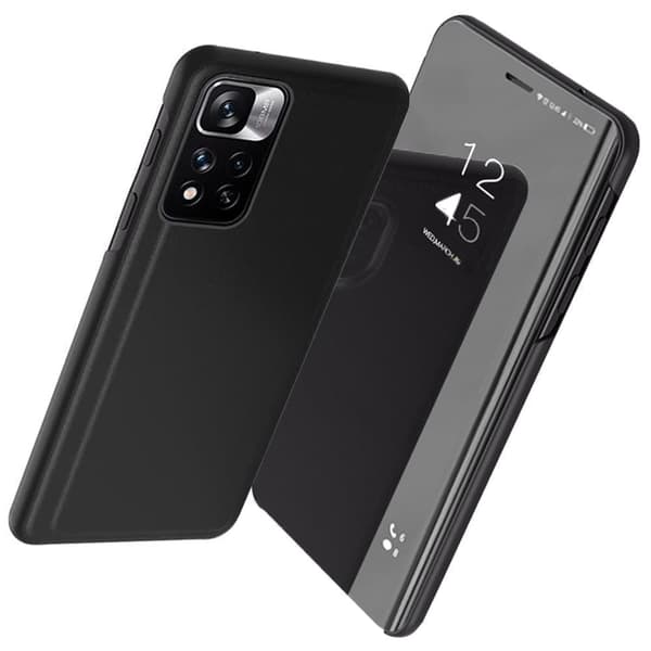 Clear View-deksel for Realme 10 dekselklaff, svart