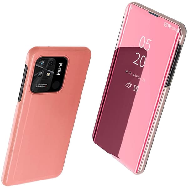 Clear View Case Xiaomi Redmi 10C deksel med rosa klaff