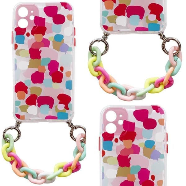 Color Chain Case Gel fleksibel veske med kjedesmykker for iPhone 13 Pro Multicolor (2)