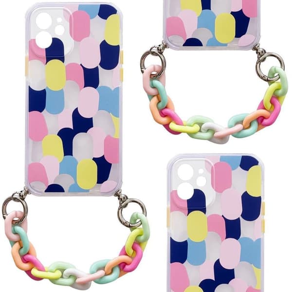 Color Chain Case Gel fleksibel veske med kjedesmykker for Samsung Galaxy S20 FE 5G multicolor (1)