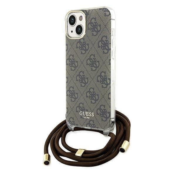 Guess Crossbody Cord 4G Print Deksel til iPhone 15/14/13 - Brun