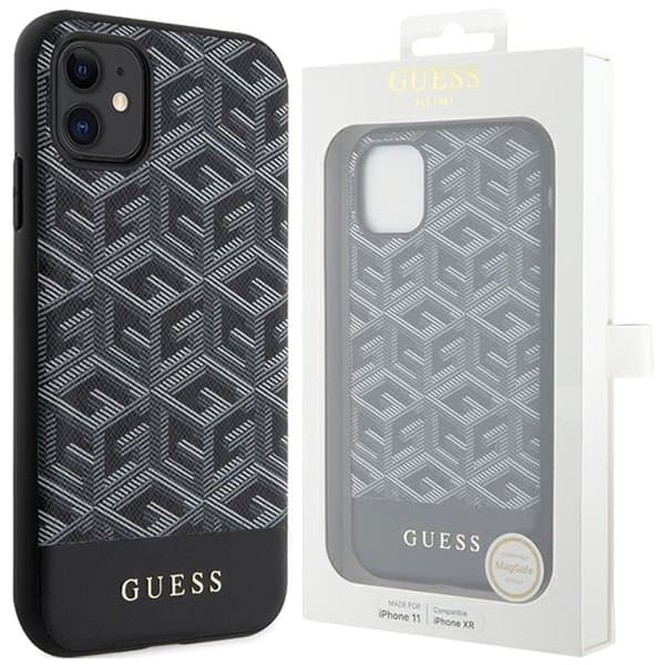 Guess G Cube Stripes MagSafe GUHMN61HGCFSEK-deksel til iPhone 11 / Xr svart