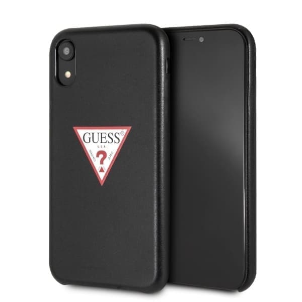 Guess GUHCI61PTPUBK iPhone Xr svart / svart hardt deksel trekant