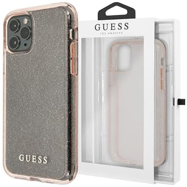 Guess GUHCN65PCGLPI iPhone 11 Pro Max rosa/rosa hardt deksel Glitter