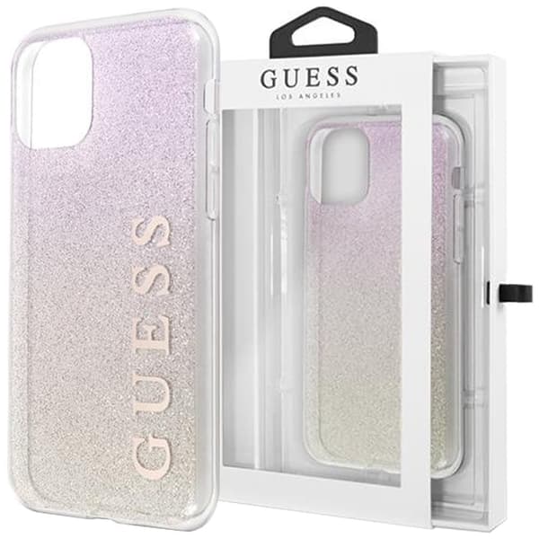 Guess GUHCN65PCUGLGPI iPhone 11 Pro Max rosa gull/gull rosa hardt deksel Gradient Glitter