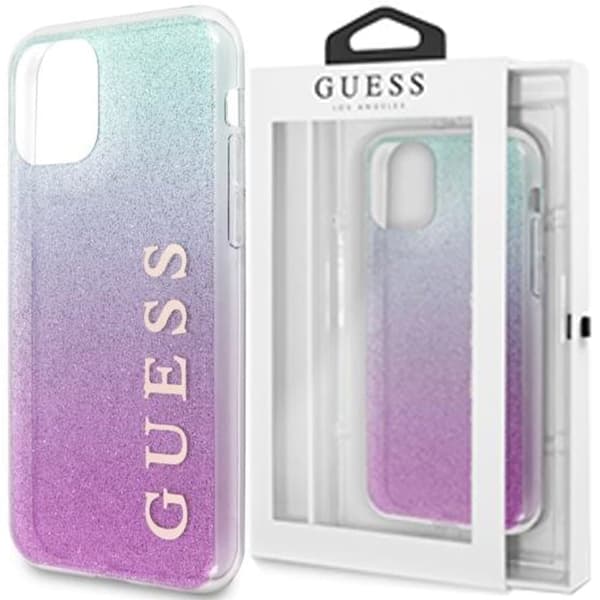 Guess GUHCN65PCUGLPBL iPhone 11 Pro Max rosa-blå/lyseblå hardt deksel Glitter Gradient
