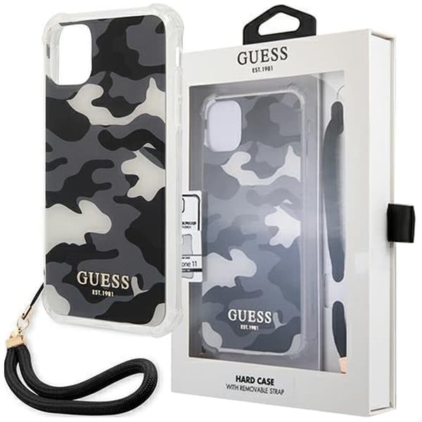 Guess GUHCP12LKSARBK iPhone 12 Pro Max 6.7 svart/svart hardt deksel Camo Collection