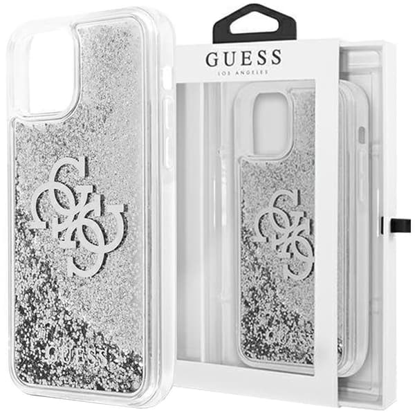 Guess GUHCP12LLG4GSI iPhone 12 Pro Max 6.7 sølv/sølv hardt deksel 4G Big Liquid Glitter
