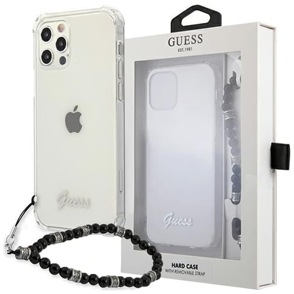 Guess GUHCP12MKPSBK iPhone 12/12 Pro 6.1 gjennomsiktig hardt deksel Black Pearl