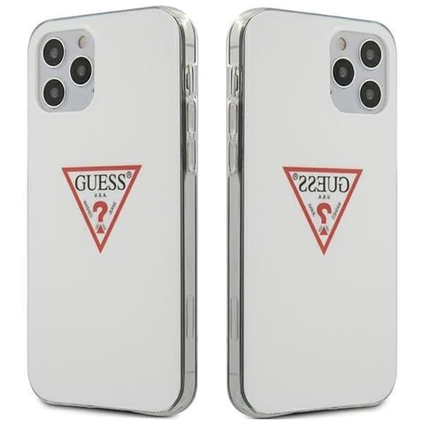 Guess GUHCP12MPCUCTLWH iPhone 12/12 Pro 6.1 hvit/hvit hardt deksel Triangle Collection