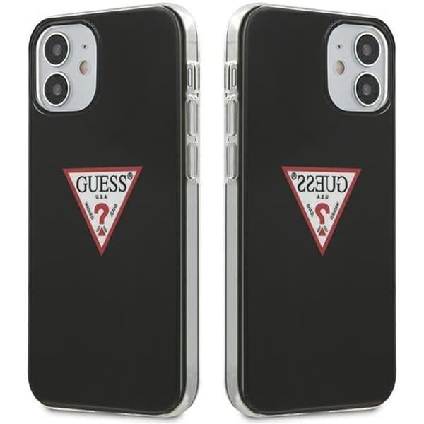 Guess GUHCP12SPCUCTLBK iPhone 12 mini 5.4 svart/svart hardt deksel Triangle Collection