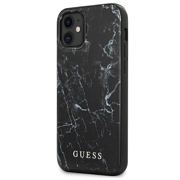 Guess GUHCP12SPCUMABK iPhone 12 mini 5.4 musta/musta kovakotelo Marble