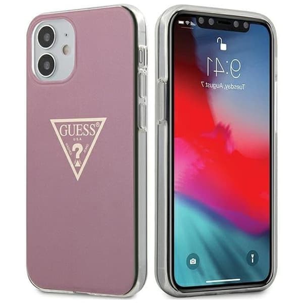 Guess GUHCP12SPCUMPTPI iPhone 12 mini 5.4 rosa/rosa hardt deksel Metallic Collection
