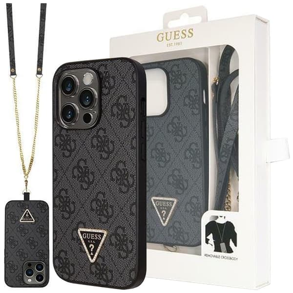 Guess GUHCP13LP4TDSCPK-deksel for iPhone 13 Pro / 13 - Svart Crossbody 4G metalllogo
