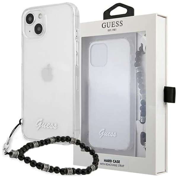 Guess GUHCP13MKPSBK iPhone 13 6.1 gjennomsiktig hardt deksel Black Pearl