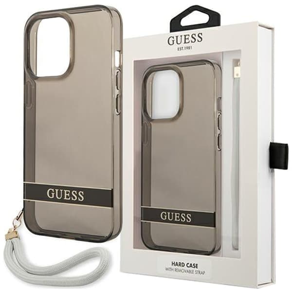 Guess GUHCP13SHTSGSK iPhone 13 mini 5.4 svart/svart hardt etui gjennomskinnelig spiker