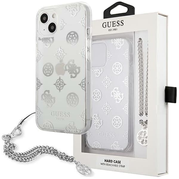 Guess GUHCP13SKSPESI iPhone 13 mini 5.4 sølv/sølv hardt deksel Peony Chain Collection